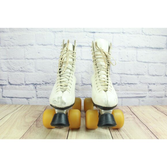 Vintage Riedell Sure Grip Skates Leather White Size 12 Inch - Picture 3 of 12